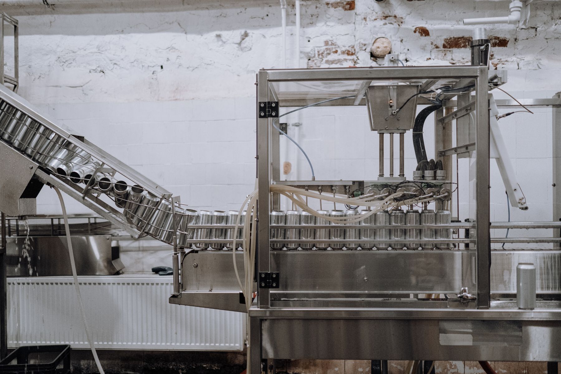Automated packaging machinery on a production line